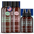 Moerie Mineral Shampoo and Conditioner Plus Hair Growth Spray Set – Ultimate Hair Care Pack – For Longer, Thicker, Fuller Hair - Volumizing Hair Care Products – Paraben & Silicone Free - Double Set