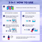 2 Pack Set - Concentrated Water flosser Rinse & Mouthwash Teeth WHITENING & Gum Care, Alcohol Free, Made in USA