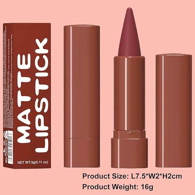 2-in-1 Gradient Dark Red Lip Liner & Lipstick, Waterproof Long Lasting Matte Lip Liner Pencil, Makeup Smudge proof lip liner with Cone Tip (08#-Wine)