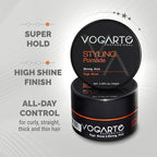 Hair Styling Pomade for Men, Strong Hold with Medium Shine, Water-Based Hair Wax, Classic Gentleman Grooming Product, Flexible All-Day Hold, Easy Rinse, 3.52 oz