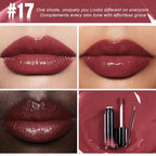 evpct Mauve Red Shiny Longwear No-Budge Liquid Lip Color Lipstick Makeup, Highly Pigmented Color Instant Shine, Waterproof Long Lasting Lipstick for Women, Lip Stain Gloss with Lip Liner Brush, 17#