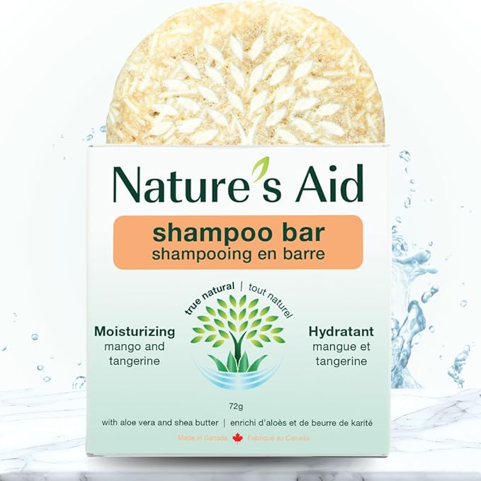 Natures Aid Rice Protein Shampoo Bar, 2.5 oz, 2 Pack (Orange Mango)