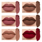evpct 6Pcs Dark Light Nude Brown Matte Matt Liquid Lipstick Lip Gloss Glossy Set for Black Women, 24 Hour Brown Mauve Red Maroon Silky Velvet Lipstick Lip Liner set labiales matte larga duracion 24