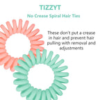 TIZZYT Basic Spiral Hair Ties, No Crease Hair Ties, 18 Count - Macaron Color