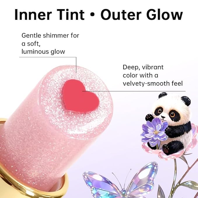 Tinted Lip Balm with Colorful Serum Core, CATKIN Cute 2-in-1 Lip Balm Gloss, Moisturizing with Jojoba Oil Hyaluronic acid, Citrus Tea Flavor, Trendy Lip Care 2pcs (01+02)