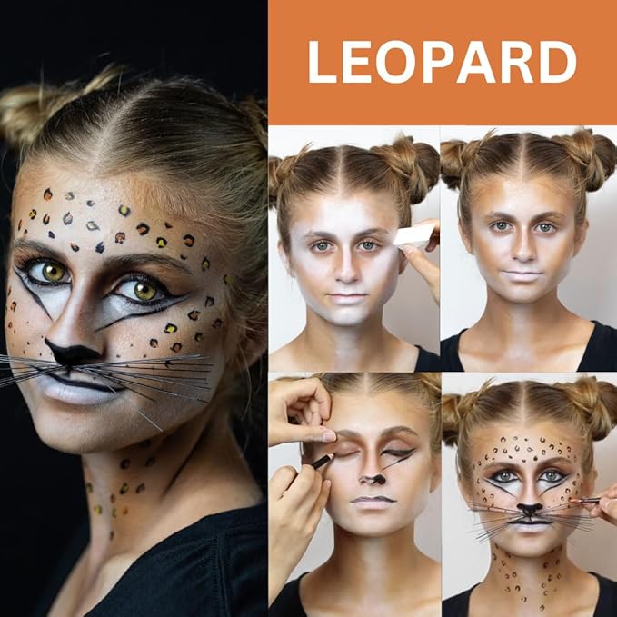 Mehron Makeup Premium Character Kits| Makeup Kits for Halloween & Cosplay| Made in the USA | Complete Kit | Includes all Tools & Instructions on How to Create the Look | (Feline/Cat)