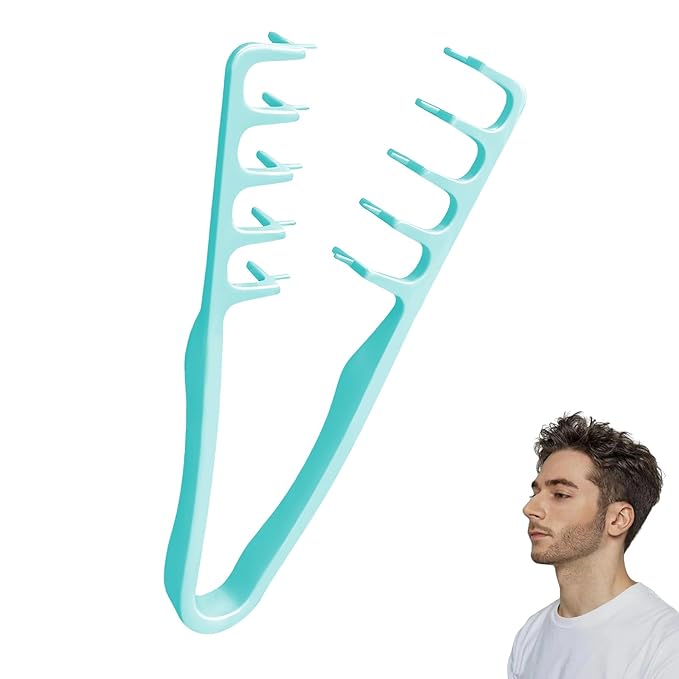 Volumizing Texture Comb, Wide-Tooth Hair Styling Comb for Men & Women, Fluffy Curly Texture Roots Volume Combs, Bangs Seam Grooming Styling Tool, Blue