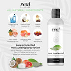 Real Skin Care Organic Body Lotion | Tighten and Moisturize Dry Skin | Reduce Fine Lines and Wrinkles | Natural Body Lotion Without Chemicals | Coconut Lotion Body | Paraben Free Body Lotion | 8oz