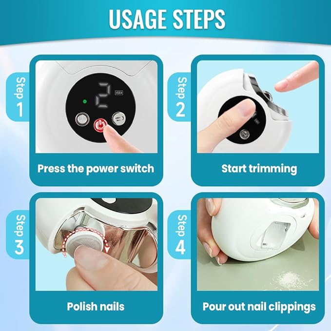 2 in 1 Electric Polishing Automatic Nail Clippers, 2026 New Electric Toe Nail Cutter for Seniors, Upgrade Electric Nail Trimmer Clippers for Fingers Portable Nail Cutter for Home Travel (Purple)