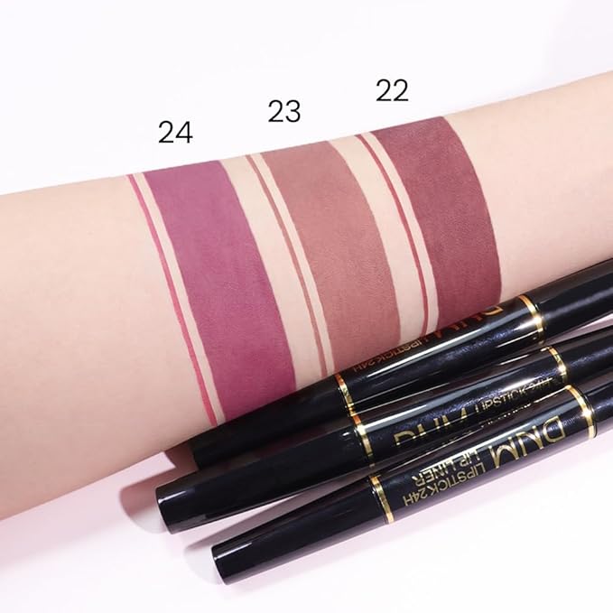 evpct 1Pcs Light Nude Beige Matte Lip Liner and Lipstick Combo Set Kit for Women, Magic Neutral Lipsticks 24 Hours Original Lipstick and Lips Liner Pencil Stain Makeup Long Lasting Waterproof, 23#