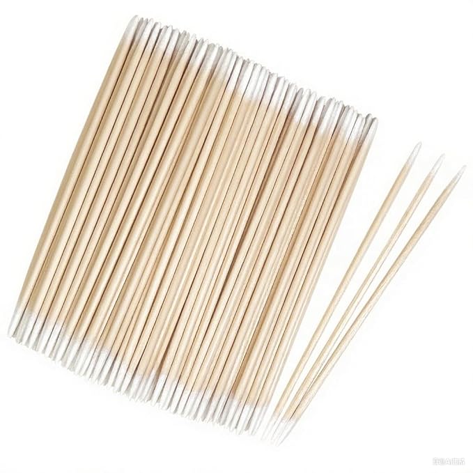 200 Dual-Tip Microblading Cotton Swabs for Nails - Precision Mini Pointed Tips Clean Up Tool for Nail Polish Makeup Beauty, Fine Micro Buds Professional Manicure Pedicure