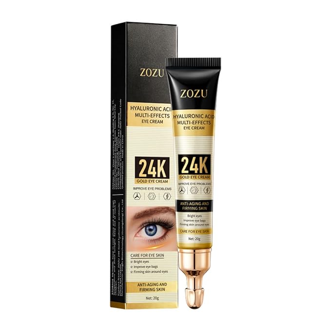 Hunqian 24K Gold Eye Cream - Anti-Aging, Reduce Wrinkles, Dark Circles & Puffiness, with 24K Gold Particles & Premium Ingredients for Delicate Eye Area Care.20g/box