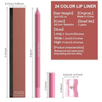 evpct 1Pcs Deep Pink Matte Long Lasting Lip Liner Pencils Makeup for Shaping & Sculpting Lips, No Transfer Long Wear Waterproof Pigmented Lip Liner lipliners Crayon Lipstick Pencil Sharpener 15