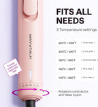 Wavytalk Airflow Styler Curling Iron, Cool Curl, 360° Cool Air Lock in Style for Lasting Curls, Reduces Damage, 2 in 1Hair Straightener and Curler, 1.25 Inch, Anti-Scald for Short Long Hair, Pink