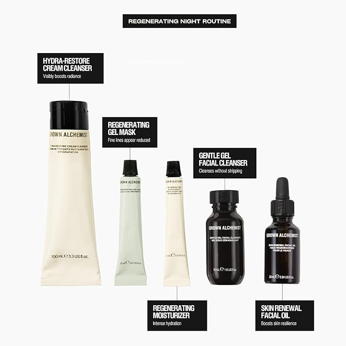 Grown Alchemist Regenerating Night Routine Kit. Ultimate Nighttime Routine for Restored Skin