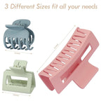3 Style Hair Accessories for Women: Medium Rectangle Clips for Thick Hair, Square Clips for Thin Hair - 9 pcs Colorful Set