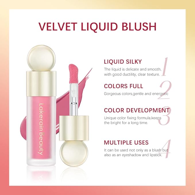 2 Colors Liquid Blush,Soft Cream Face Blush, Dewy - LOVE)