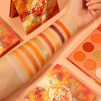 docolor Eyeshadow Palette 9Colors Orange Eyeshadow Gemstone Shadow Palettes Highly Pigmented Mattes Shimmers Smokey Glitter Cream Colorful Powder Blendable Long Lasting Waterproof Makeup Palette