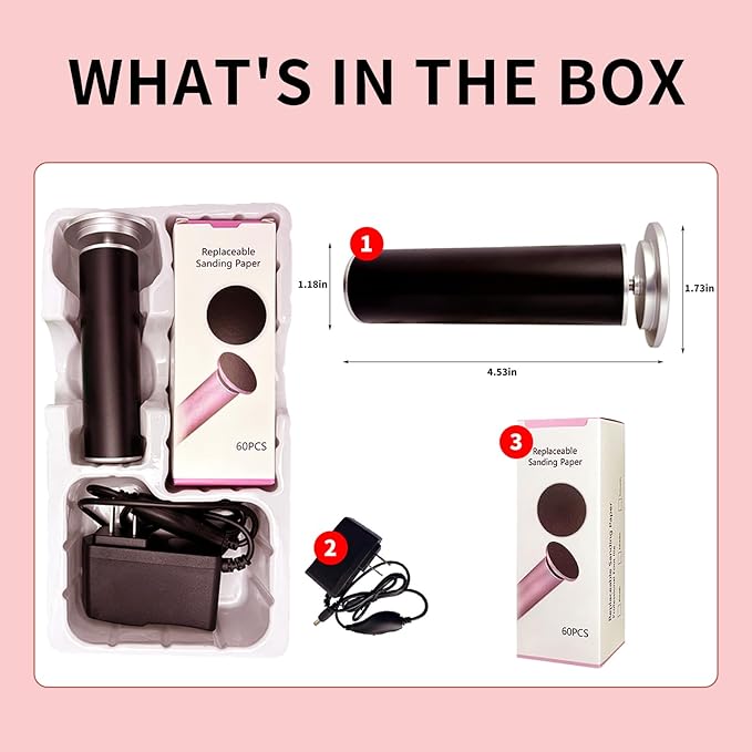 2025 Dermave Electric Foot Callus Remover for feet, ProfessionalPedicure Tool forDead Skin Removat, Best Electrie-Foot File for Women with 60 Sandpaper Discs for Soft Smooth feet