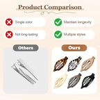 Flat Hair Clips for Women, French Hair Claw Clips for Thick, Thin, Long & Short Hair, Duck Billed Clips, No-Slip Grip Hair Styling Accessories for Women Girls Daily Use (Coffee 6PCS)