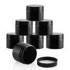 24 Pack 8 Oz Plastic Containers with black Lids, Empty BPA Free and Refillable Cosmetic Jars Travel Containers for Creams, Lotion, Bath Salts, Sugar Scrub, Slime, Lip Scrub, Makeup