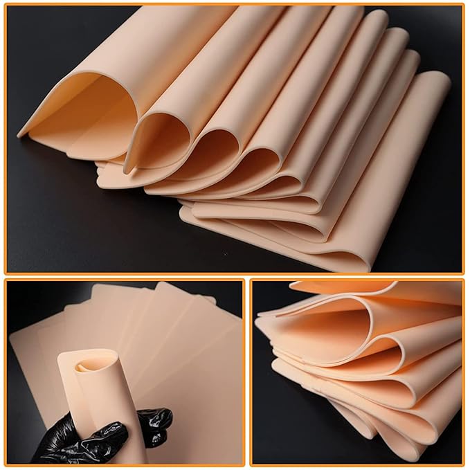 20Pcs Tattoo Practice Skins - Yuelong Blank Fake Skin Double Sides Practice Skins for Tattooing Microblading Skin-Like Blank Skin Tattoo Supplies for Beginners Artists