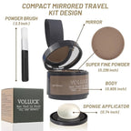 VOLLUCK Root Touch up Powder, Instant Hairline Powder for Thinning Areas and Gray Hair Coverage, Natural and Non-greasy Root Cover up for Women and Men (Light Brown, 0.14 Ounce)