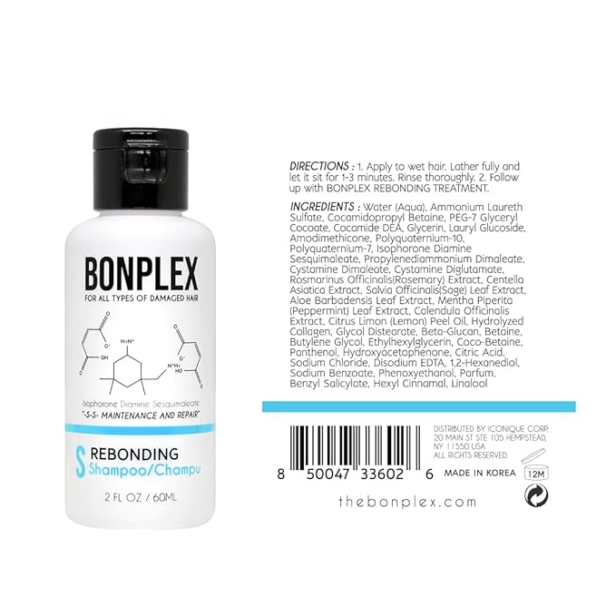 Perfect Bonding Concentrate for Damaged Hair - Bond Strengthening & Color Longevity Shampoo Treatment with Bonplex Rebonding Repair for All Hair Types - Duo (2oz)