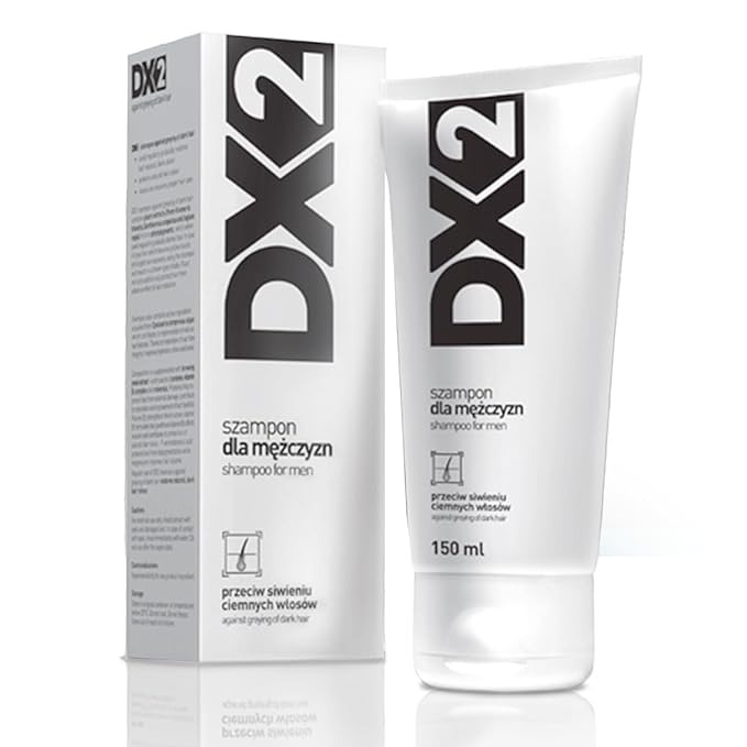 DX2 - Prevent Grey Shampoo for Men - Gradual Restoration of Dark Color, Daily Wash to Protect Follicle Pigmentation - 150ml