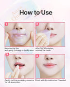 Aura Quartz Hydrogel Lip Mask 5ea - Moisturizing Lip Mask with Retinol, Peptide, Collagen, PDRN, Bakuchiol, Anti-aging Lip Care for Dry Lips, Reduces Laugh Lines, Smooth and Plump Lips