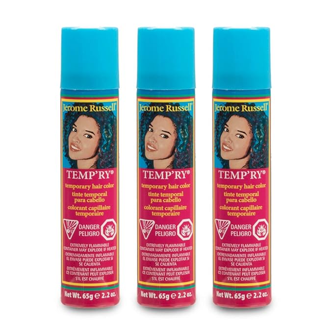 Jerome Russell Temp'ry Spray-on Burgundy Hair Color, 2.2oz x 3 pack