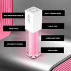 Ofra Lip Lush Thicc - Pink Lip Plumper Gloss - Hydrating, Non Sticky, Ultra Glossy, and Cruelty-Free Plumping Lip Gloss - 3.5ml