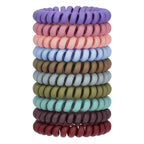 JessLab Spiral Hair Ties for Women, 10-Pack Traceless No-Damage Ponytail Holders, Coils Hair Bands for Girls, Assorted Colors
