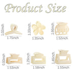 18Pcs Medium Hair Clips for Women Girls - Matte Love, Triangle, Ribbon and Semicircle Styles for Thin/Thick Hair, Cute Nonslip Accessories (White, Brown, Black)