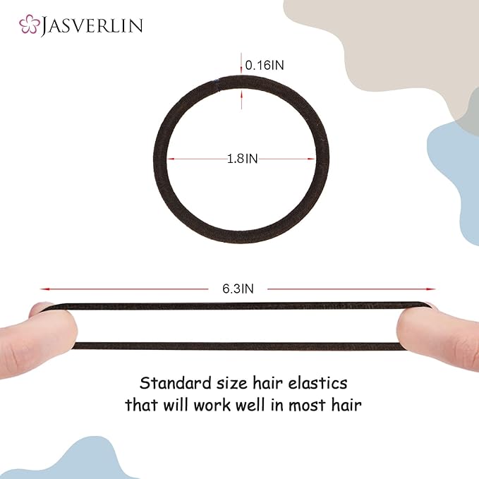 Dark Brown Hair Elastics Ties for Women, Small Hair Scrunchies Band Ponytail Holders No Damage No Pull No Slip for Thick Thin Hair 50 pieces (Dark Brown)