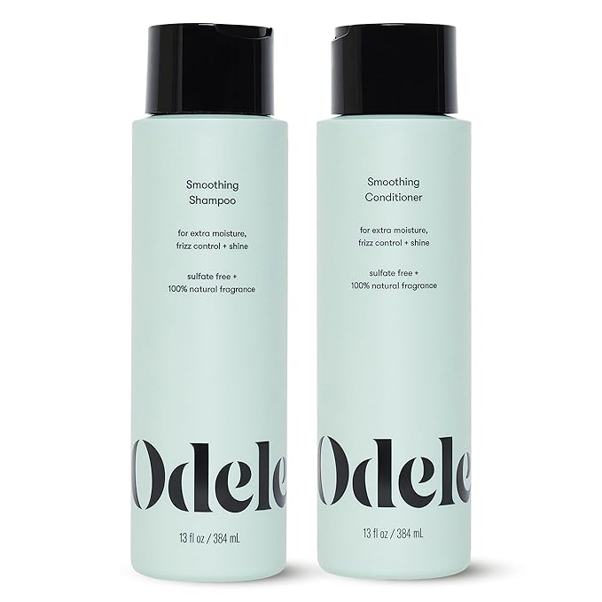 Odele Smoothing Sulfate-Free Shampoo & Conditioner Gift Set for Moisture, Frizz Control, Shine, and Straight to Curly Hair Types, 13 Fl Oz Each (2-Pack)