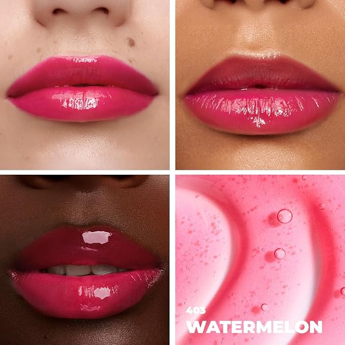 Lamel All-in-One Lip Tinted Plumping Oil - Universal Color & Moisture, Soft Balm for Day & Night Use, Lip Mask&Lip Gloss - Long-Lasting & Scented, Watermelon 403-3ml/0.1fl.oz