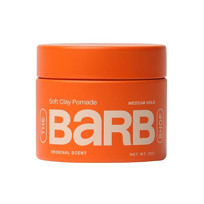Barb Soft Clay Pomade for Women and Men - Medium Hold Hair Pomade Styling Clay for Thin and Thick Hair - Non-Sticky, Water-Based - Original Scent - 2 oz
