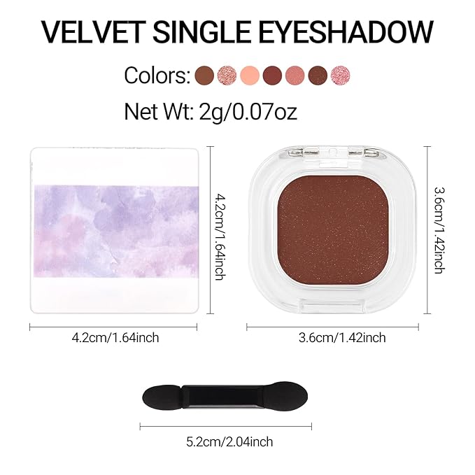 Erinde Dark Brown Single Eyeshadow Palette, Matte Shimmer Cream Eye Shadow for Women, Blendable Long-Lasting Waterproof Eye Makeup Palette, High Pigment Powder Sombra De Ojos, 07 Warm Mocha