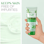 Tea Tree & Aloe Exfoliating Scrub - Dermatologist Tested, Multi-Tasking Cleanser, Clears Skin - Anti-Aging, Clean Beauty, Cruelty-Free Korean Skincare for All Skin Types - 6.76 Fl Oz / 200ML