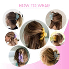 FRAMAR Large Claw Clips For Thick Hair – Large Hair Clip For Thick Hair, Big Hair Clips For Women, Hair Claws Clips For Women, Pastel Hair Clips, Pastel Claw Clip - 4 Pack Non Slip Matte Finish