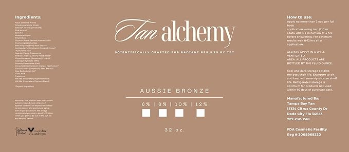 Tan Alchemy, Aussie Bronze 2 bottles of 32 oz of 10%, Med/Med Dark DHA Sunless Airbrush Spray Tanning Solution (64oz total)
