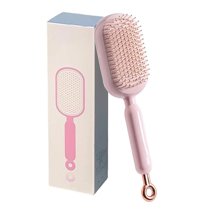 2026 New Retractable Cushion Massage Comb, Upgraded Air Cushion Scalp Comb for Women and Men, Anti-Static Hair Brush for Massage Heads and Suitable for All Hair Types (Pink)