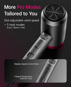 CONFU Ionic Blow Dryer 1600W, Portable Lightweight Fast Drying Negative Ion Hairdryer Blowdryer, 3 Heat Settings & Infinity Speed, with Diffuser and Concentrator Nozzle for Home & Travel