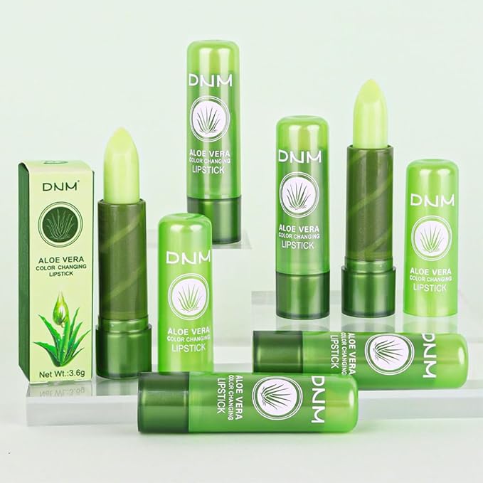 BINGBRUSH Aloe Vera Color Changing Lipstick Queen,Long Lasting Lip Care Nutritious Plumper Lip Balm Moisturizer Magic PH Temperature Color Change Lip Gloss Makeup Set for Women