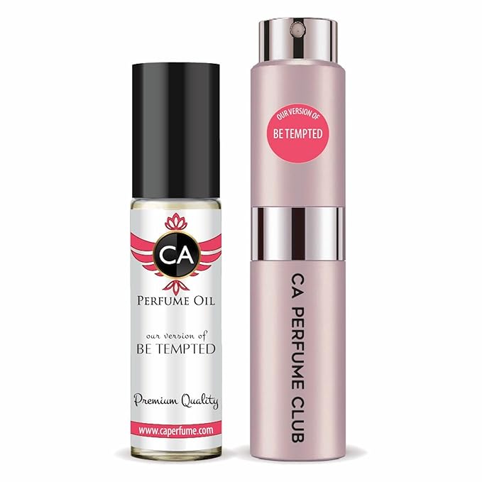 CA Perfume Duo Impression of Be Tempted For Women Perfume Layering Set Long Lasting Travel Size EDP + Body Oil Roll-On Bottle 0.27 Fl Oz+0.33 Fl Oz