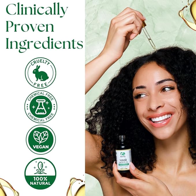 Seddy Hair Growth & Strengthening Oil with Caffeine, Rosemary, Castor, Biotin, Peppermint, Argan & Jojoba Oils - 1.7 Fl. Oz (Pack of 1)