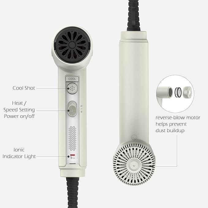 TOME 1875W Hair Dryer High Speed Motor Brushless 110000 RPM Blow Dryer Negative Ionic Cool Shot Lock with Diffuser Comb Nozzle Light Weight