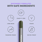 Wonderskin Eyeliner Pencil, 1440 Longwear Green Eyeliner Pencil - Waterproof, Sharpenable & Smudge Proof