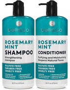 Rosemary Shampoo and Conditioner Set – with Rosemary Oil and Peppermint - Sulfate Free Moisturizing Products for Women and Men, Helps Flaky, Dry Scalp and Dandruff, Salon Thickening for Thinning Hair